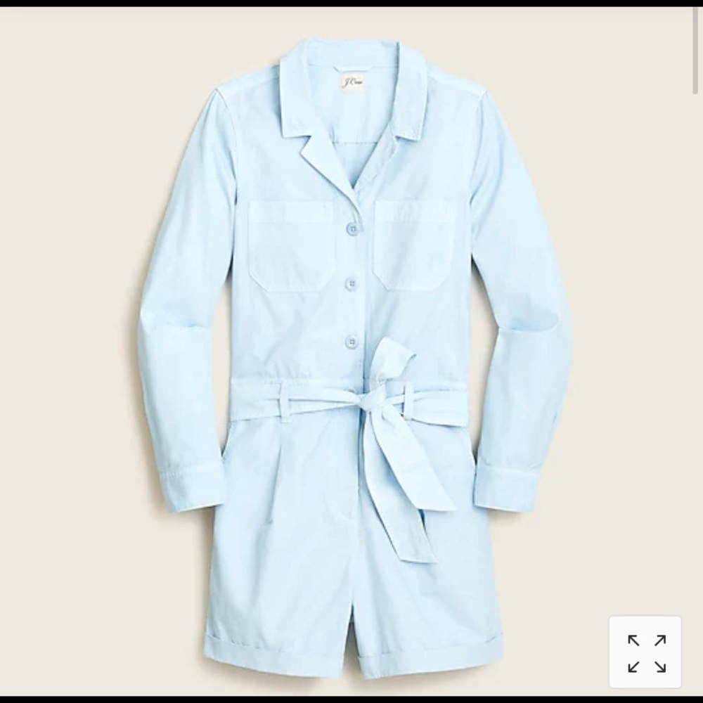NWT J.Crew chino short romper coverall chambray 0